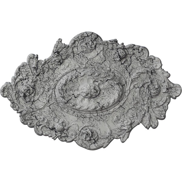 Ekena Millwork Strasbourg Ceiling Medallion, Hand-Painted Ultra Pure White Crackle, 30 1/2"W x 20"H x 1 1/2"P CM30SGUWC - main